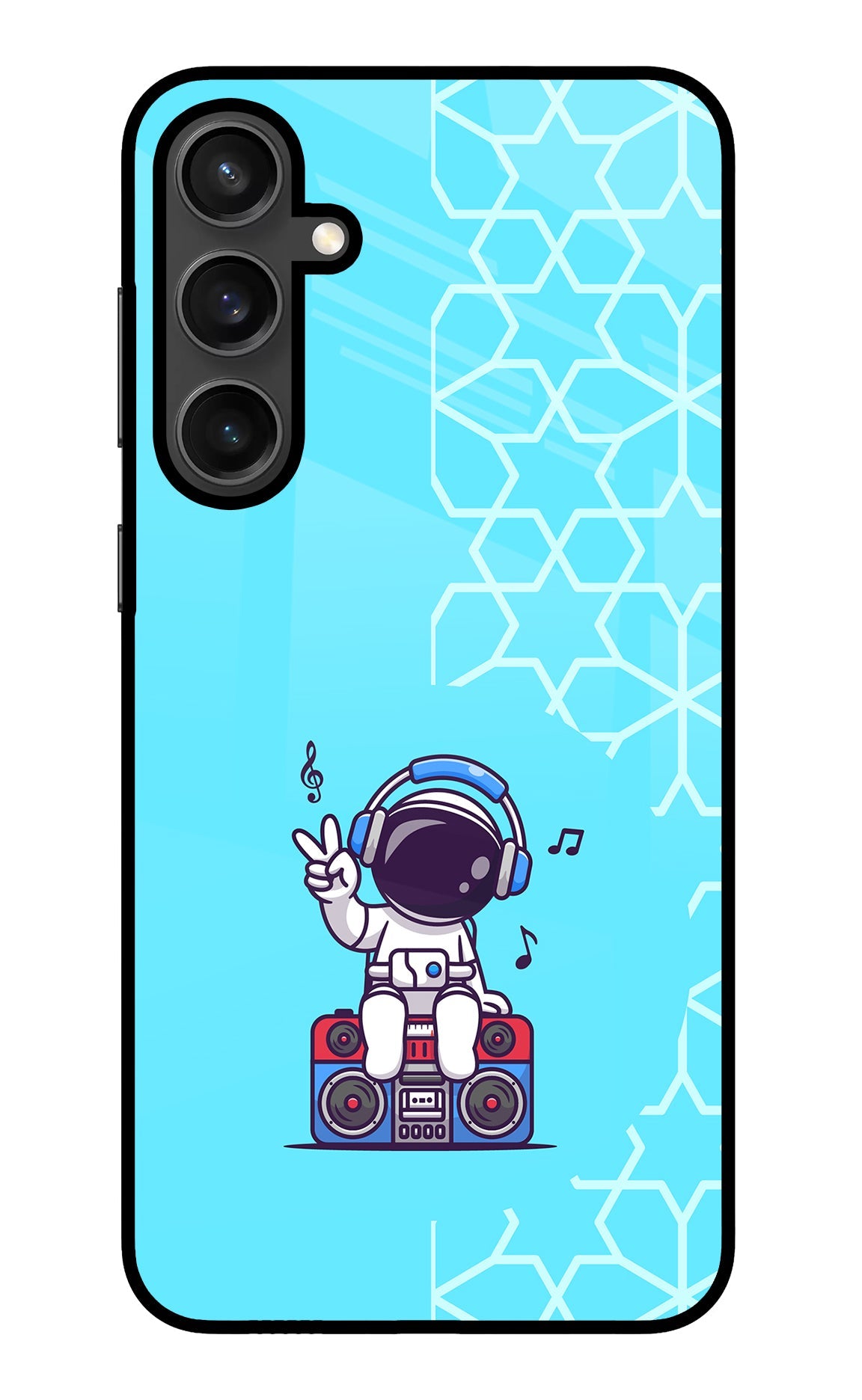 Cute Astronaut Chilling Samsung S23 FE 5G Glass Case