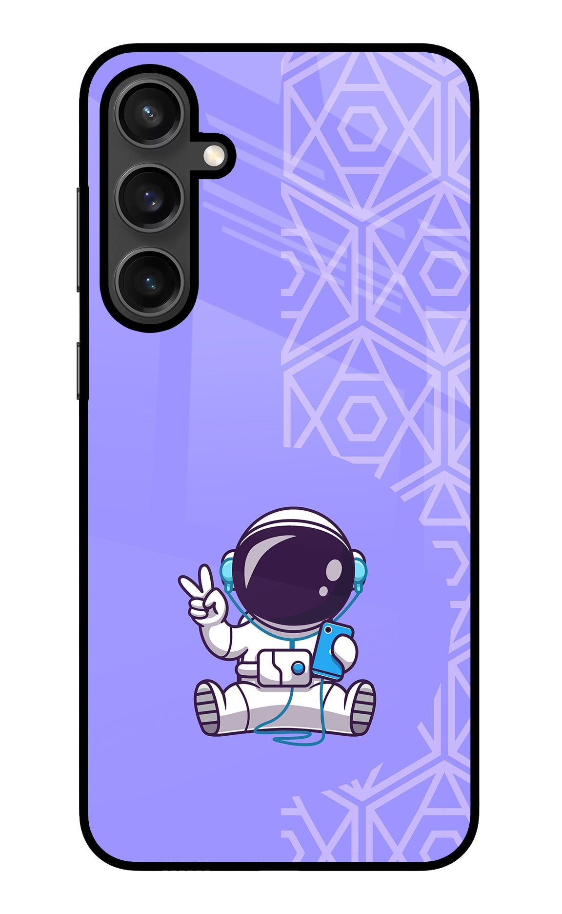 Cute Astronaut Chilling Samsung S23 FE 5G Glass Case