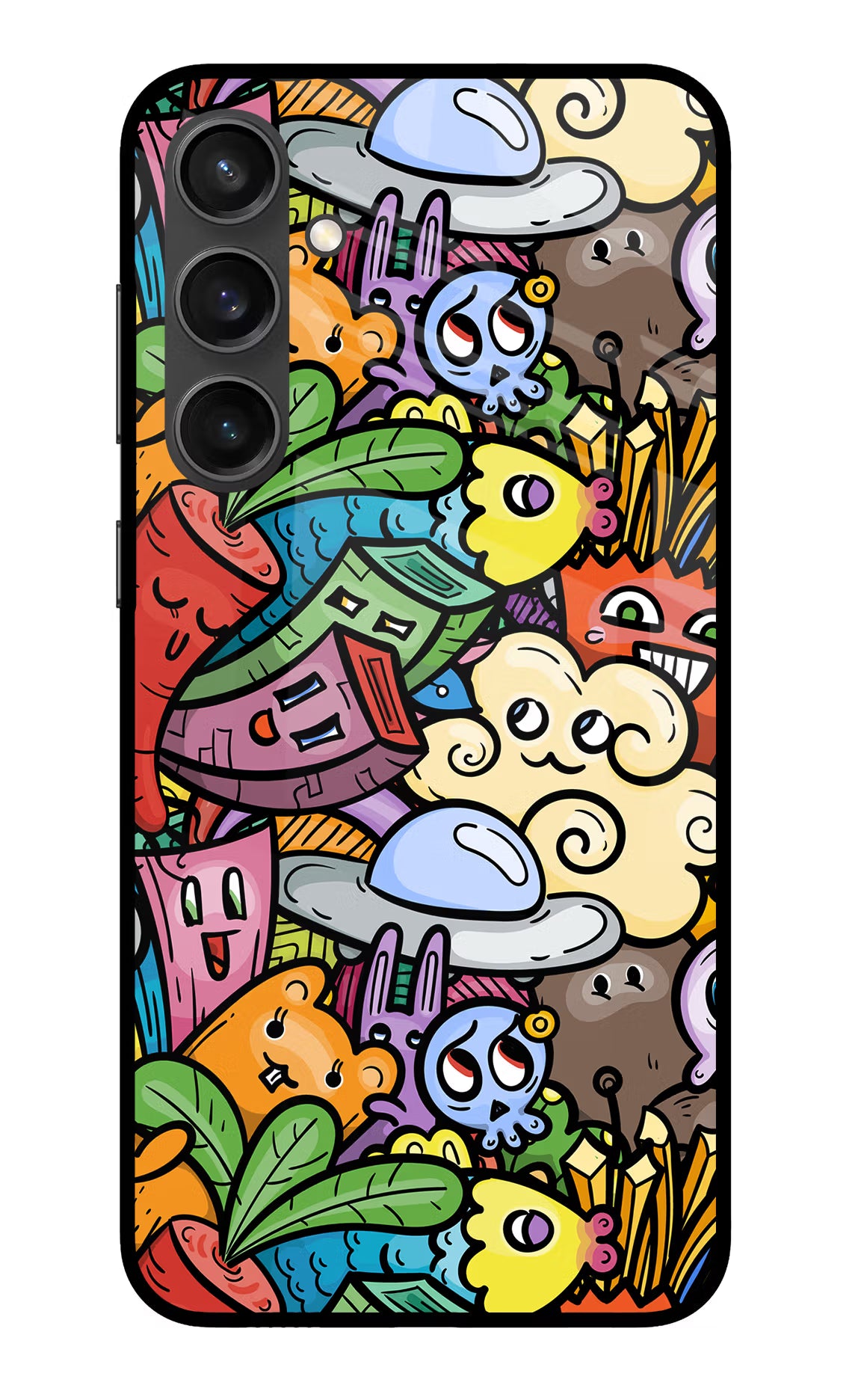 Veggie Doodle Samsung S23 FE 5G Glass Case Back Cover by Casekaro