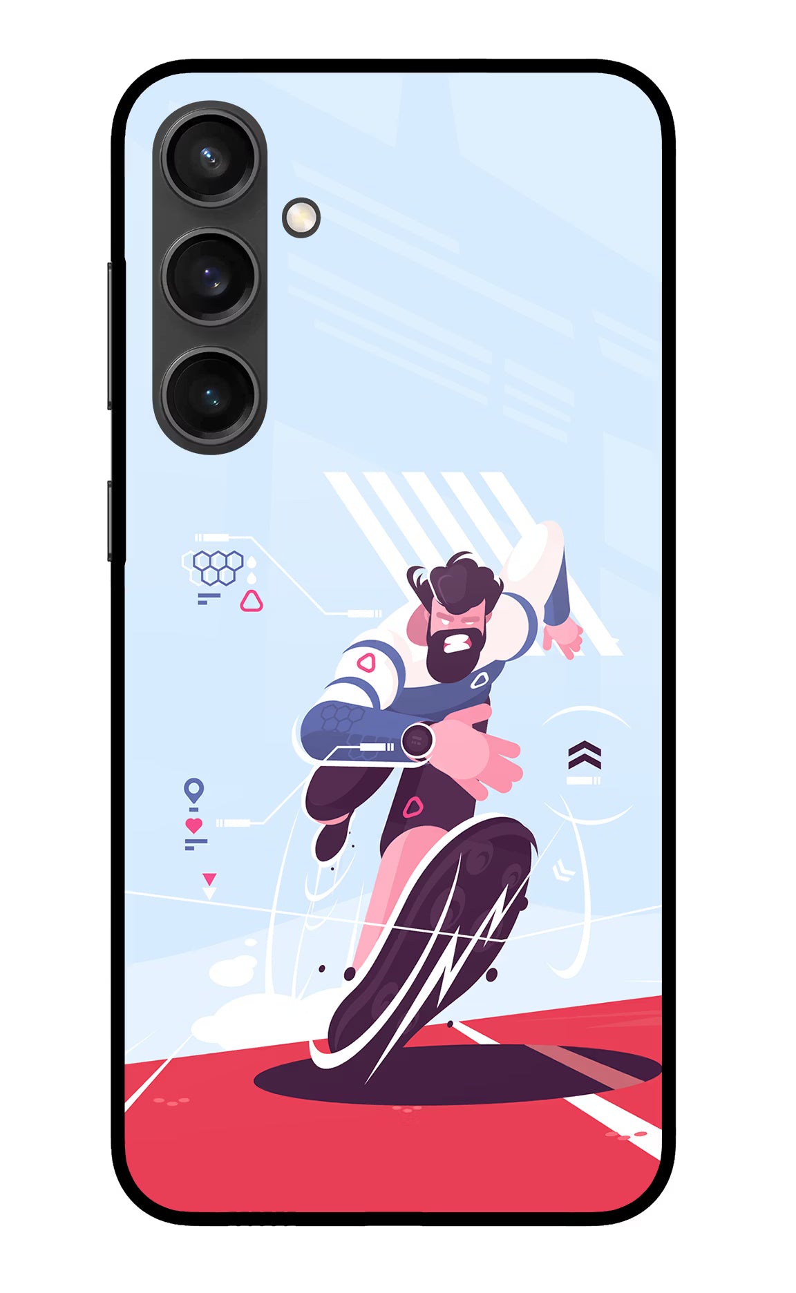 Run Pro Samsung S23 FE 5G Glass Case Back Cover by Casekaro