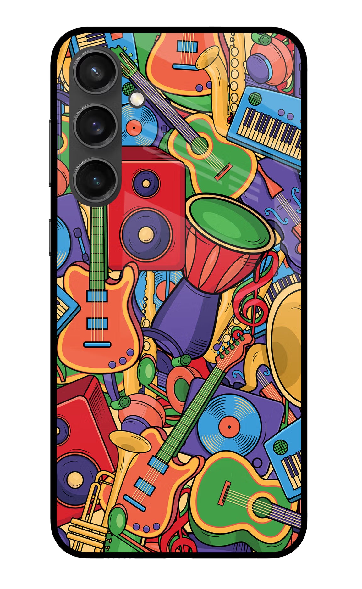 Music Instrument Doodle Samsung S23 FE 5G Glass Case Back Cover by Casekaro