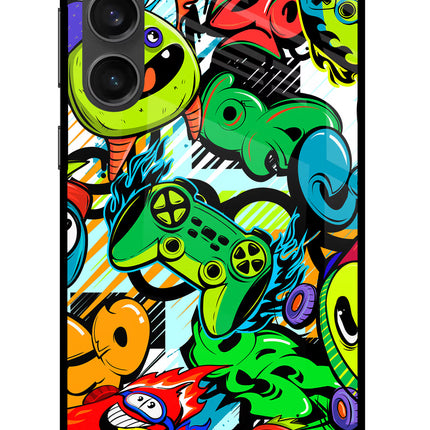 Game Doodle Samsung S23 FE 5G Glass Case Back Cover by Casekaro