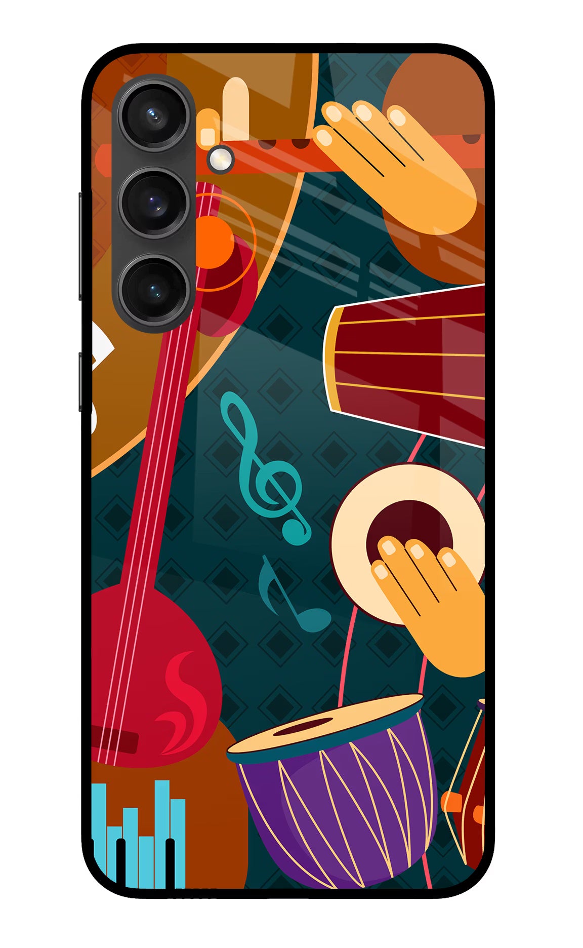 Music Instrument Samsung S23 FE 5G Glass Case Back Cover by Casekaro