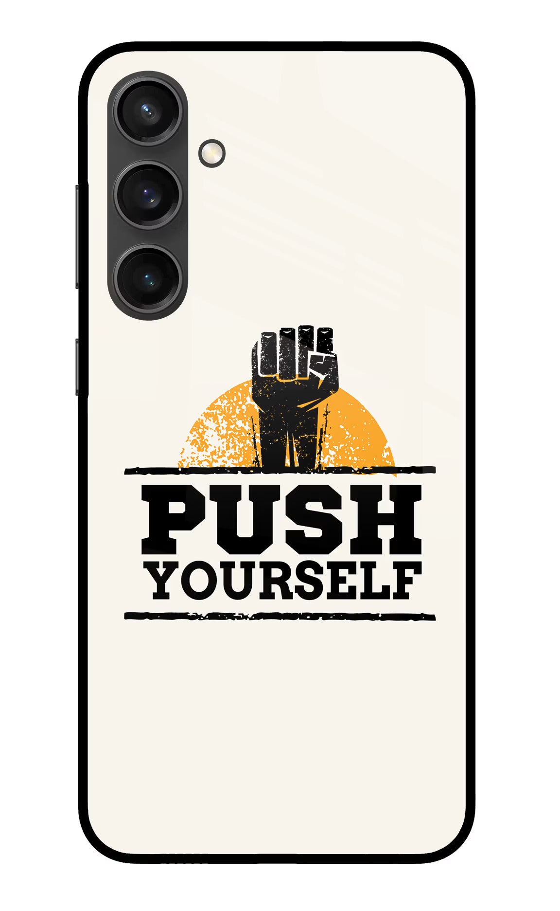 Push Yourself Samsung S23 FE 5G Glass Case Back Cover by Casekaro