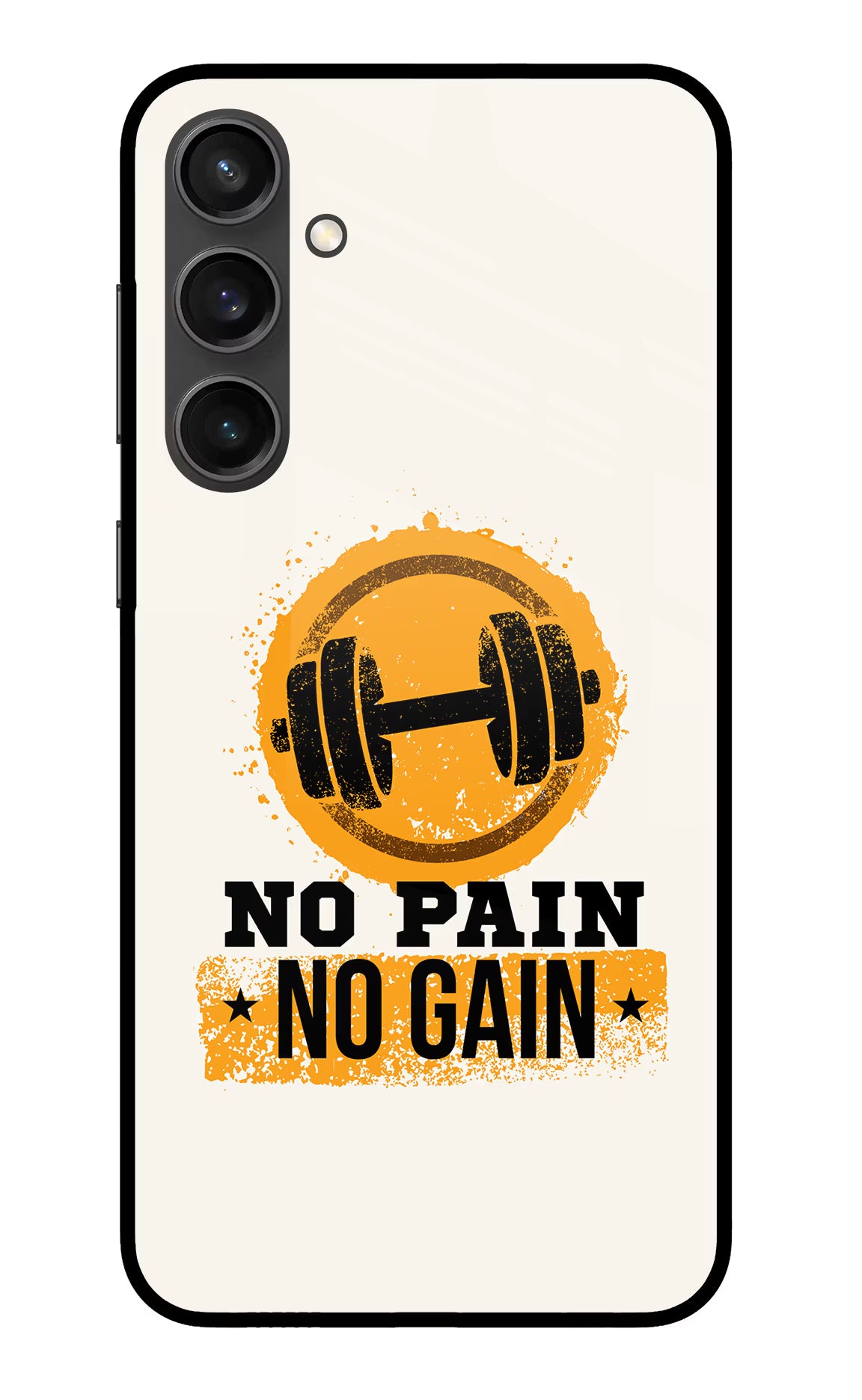 No Pain No Gain Samsung S23 FE 5G Glass Case Back Cover by Casekaro