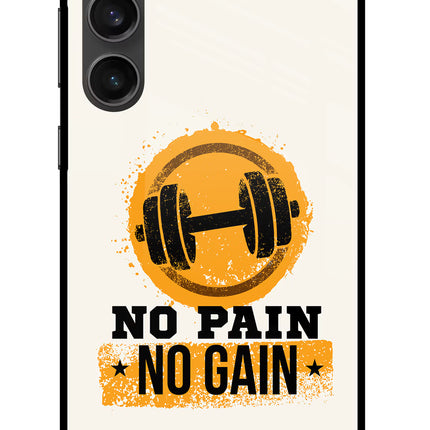 No Pain No Gain Samsung S23 FE 5G Glass Case Back Cover by Casekaro