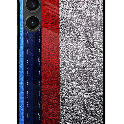 BMW Stripes Samsung S23 FE 5G Glass Case Back Cover by Casekaro