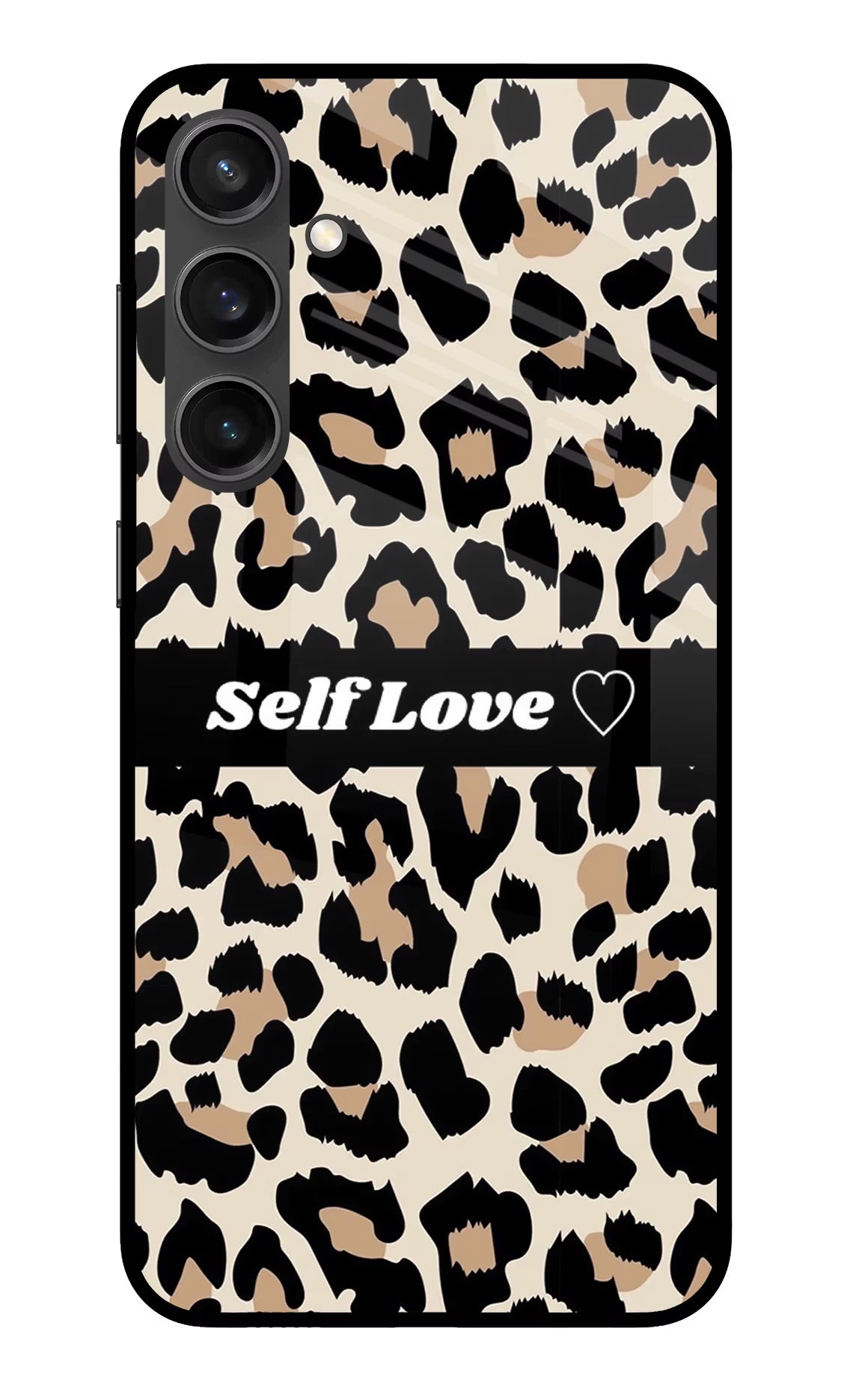 Leopard Print Self Love Samsung S23 FE 5G Glass Case Back Cover by Casekaro