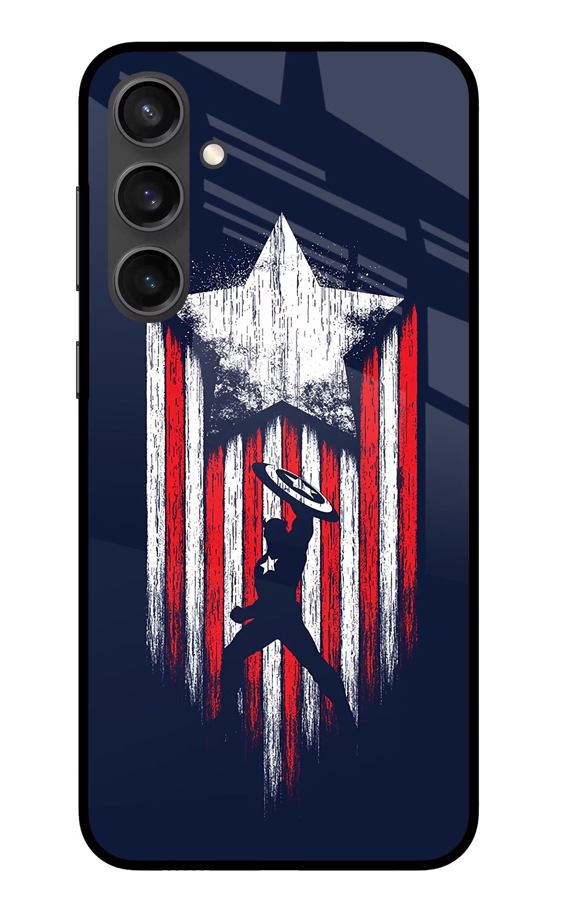 Captain America Marvel Art Samsung S23 FE 5G Glass Case Back Cover by Casekaro
