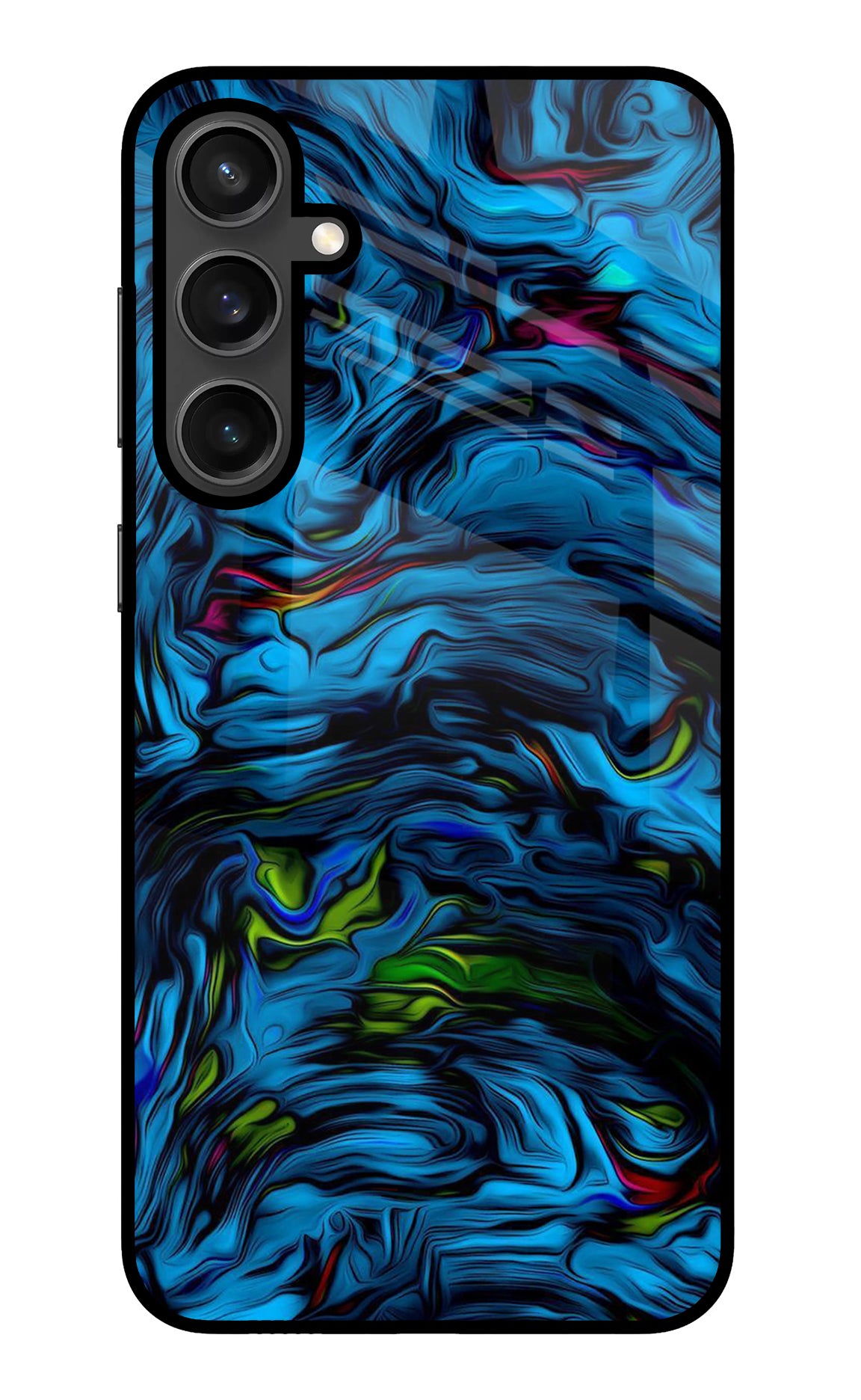 Dark Blue Abstract Samsung S23 FE 5G Glass Case