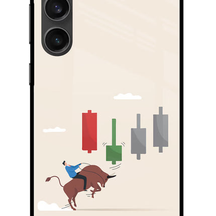 Bull Trading Momentum Samsung S23 FE 5G Glass Case Back Cover by Casekaro