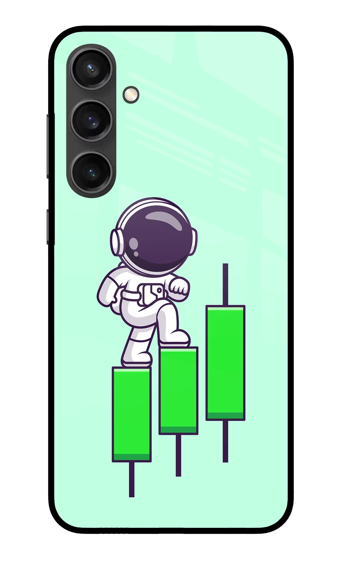 Astronaut Trader Samsung S23 FE 5G Glass Case Back Cover by Casekaro