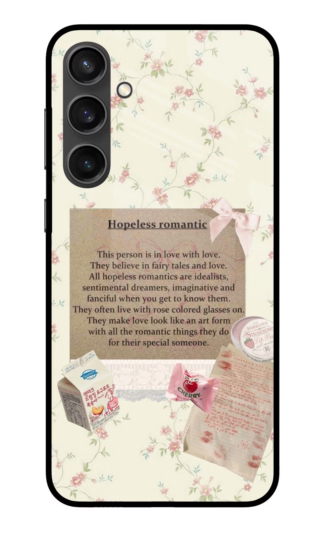 Hopeless Romantic Samsung S23 FE 5G Glass Case Back Cover by Casekaro