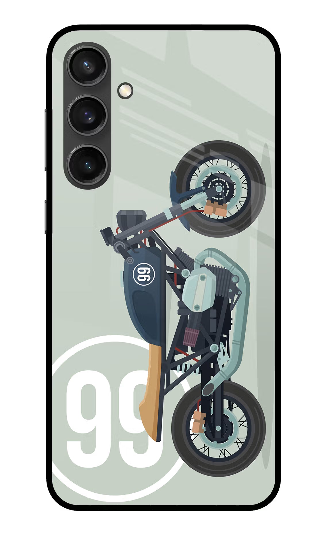 Classic Cafe Racer 99 Samsung S23 FE 5G Glass Case Back Cover by Casekaro