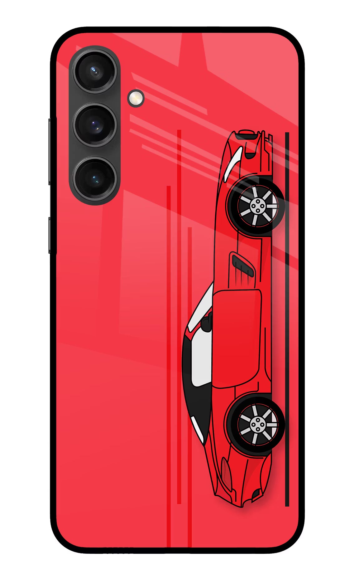 Red Velocity Samsung S23 FE 5G Glass Case Back Cover by Casekaro