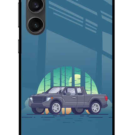 Retro Garage Vibe Samsung S23 FE 5G Glass Case Back Cover by Casekaro