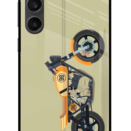Vertical Speedster Samsung S23 FE 5G Glass Case Back Cover by Casekaro
