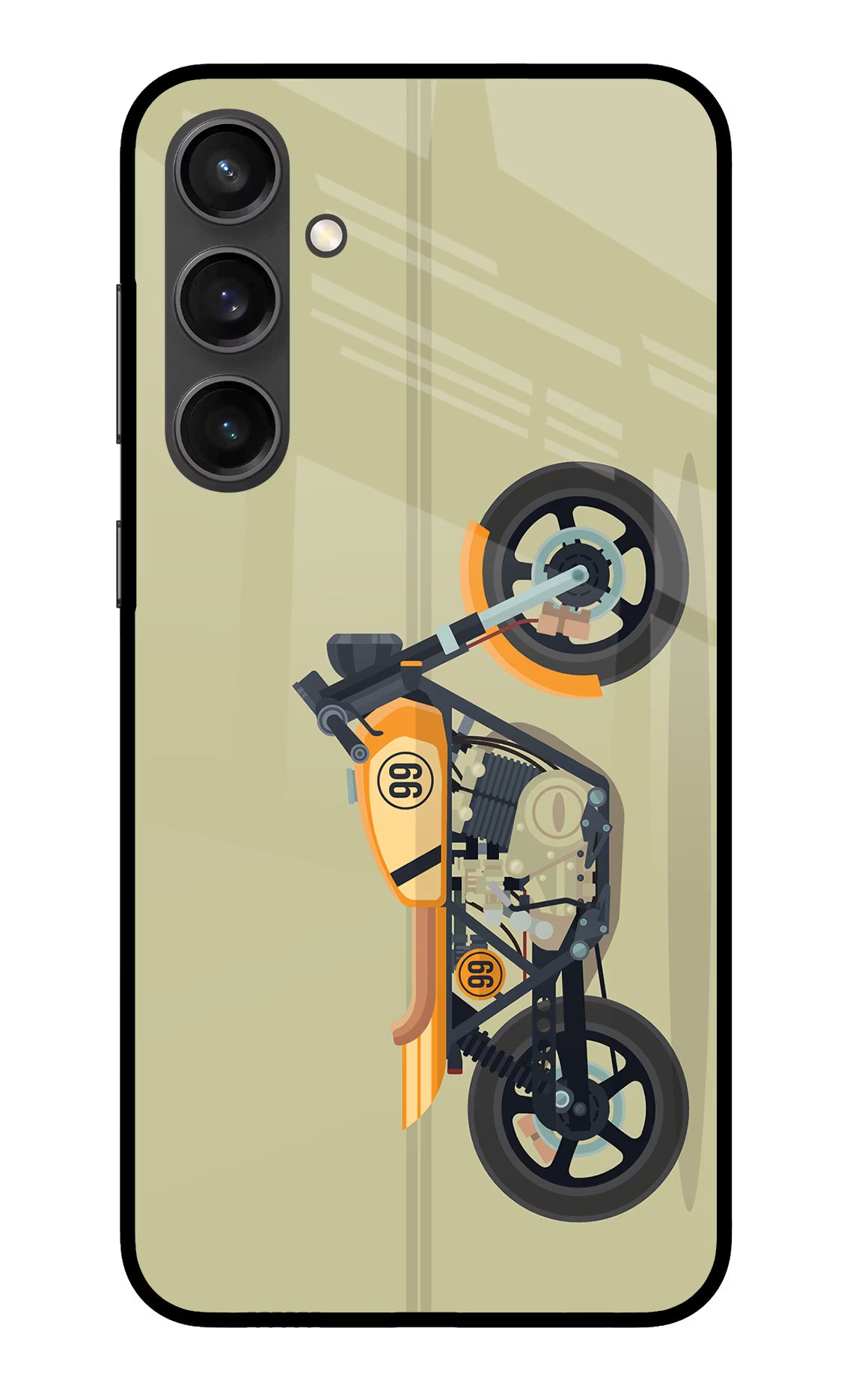 Vertical Speedster Samsung S23 FE 5G Glass Case Back Cover by Casekaro