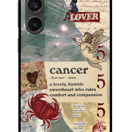 Cancer Zodiac Samsung S23 FE 5G Glass Case Back Cover by Casekaro