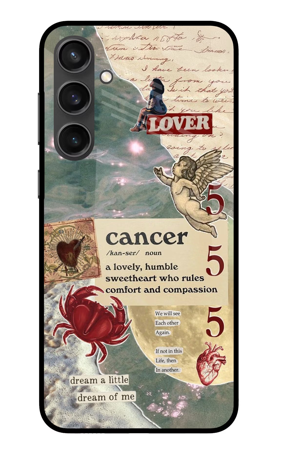 Cancer Zodiac Samsung S23 FE 5G Glass Case Back Cover by Casekaro