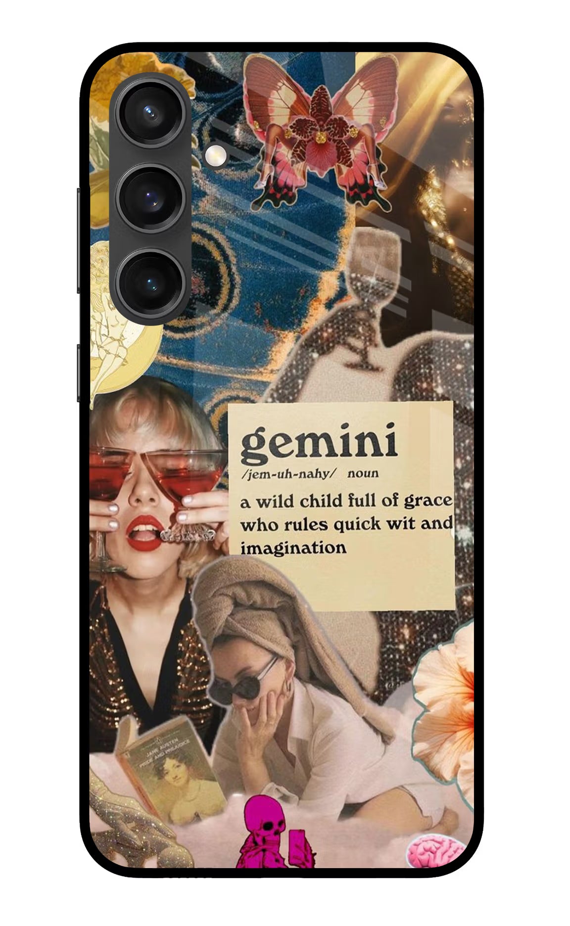 Gemini Zodiac Samsung S23 FE 5G Glass Case Back Cover by Casekaro