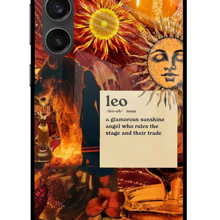 Leo Zodiac Samsung S23 FE 5G Glass Case Back Cover by Casekaro