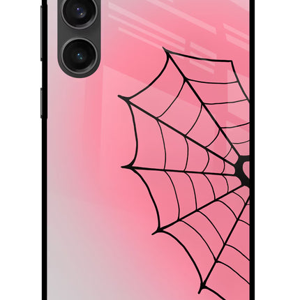 Pink Web Samsung S23 FE 5G Glass Case Back Cover by Casekaro