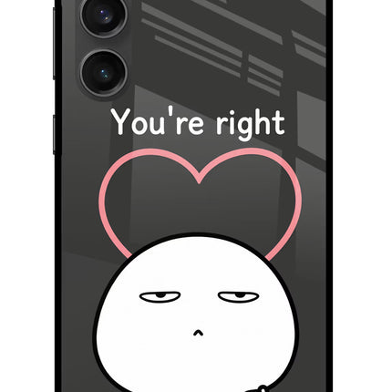You're Right Samsung S23 FE 5G Glass Case Back Cover by Casekaro