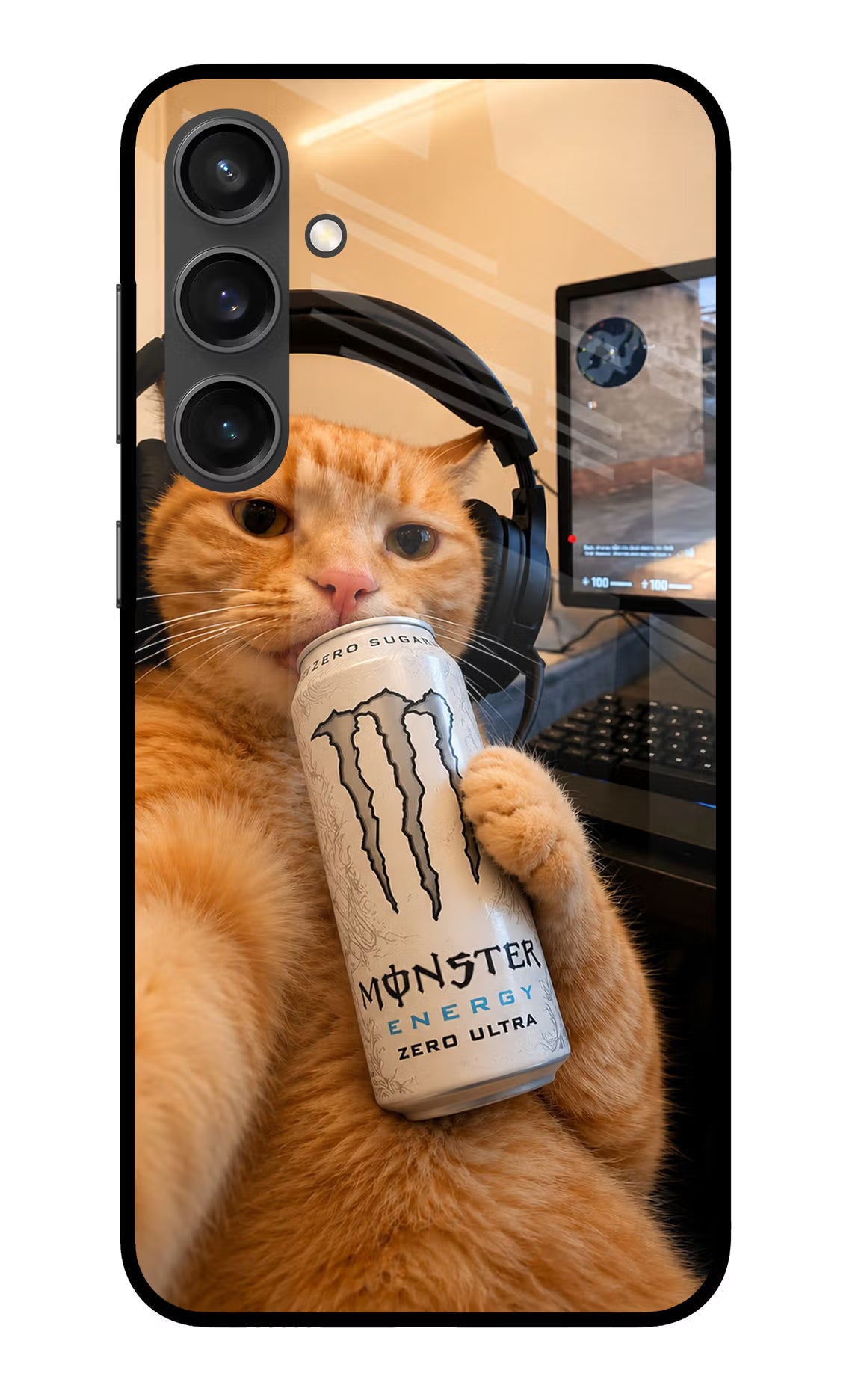 Gamer Cat Energy Samsung S23 FE 5G Glass Case