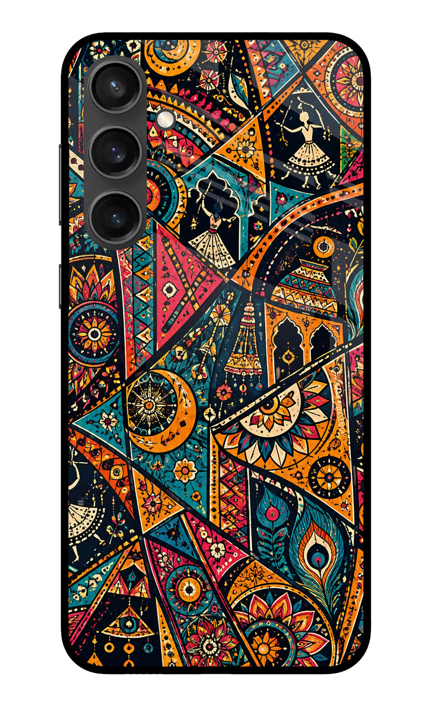 Folk Print Samsung S23 FE 5G Back Cover, Glass case