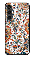 White Mayura Samsung S23 FE 5G Glass Case