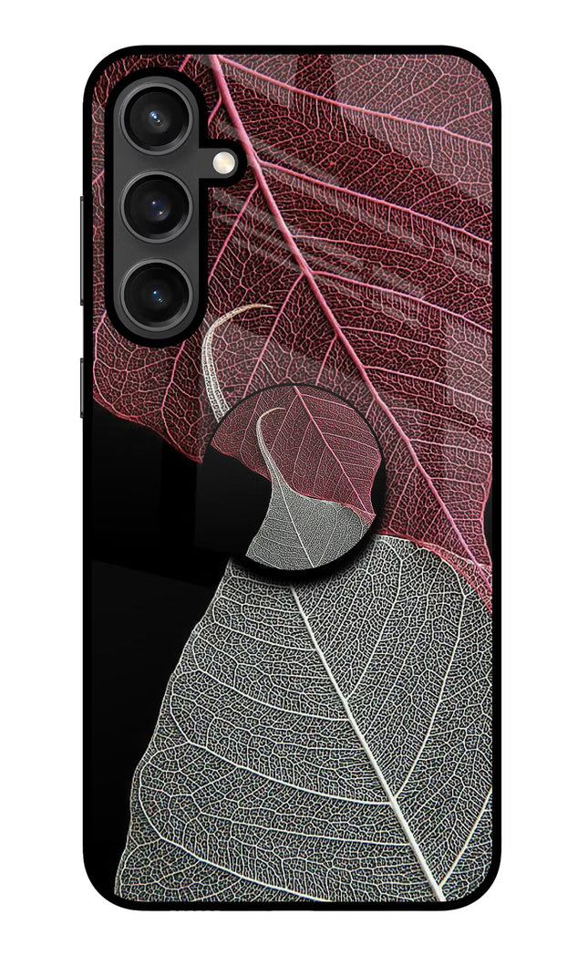 Leaf Pattern Samsung S23 FE 5G Glass Case
