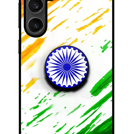 Indian Flag Ashoka Chakra Samsung S23 FE 5G Glass Case