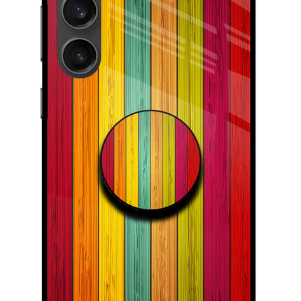 Multicolor Wooden Samsung S23 FE 5G Pop Case by Casekaro