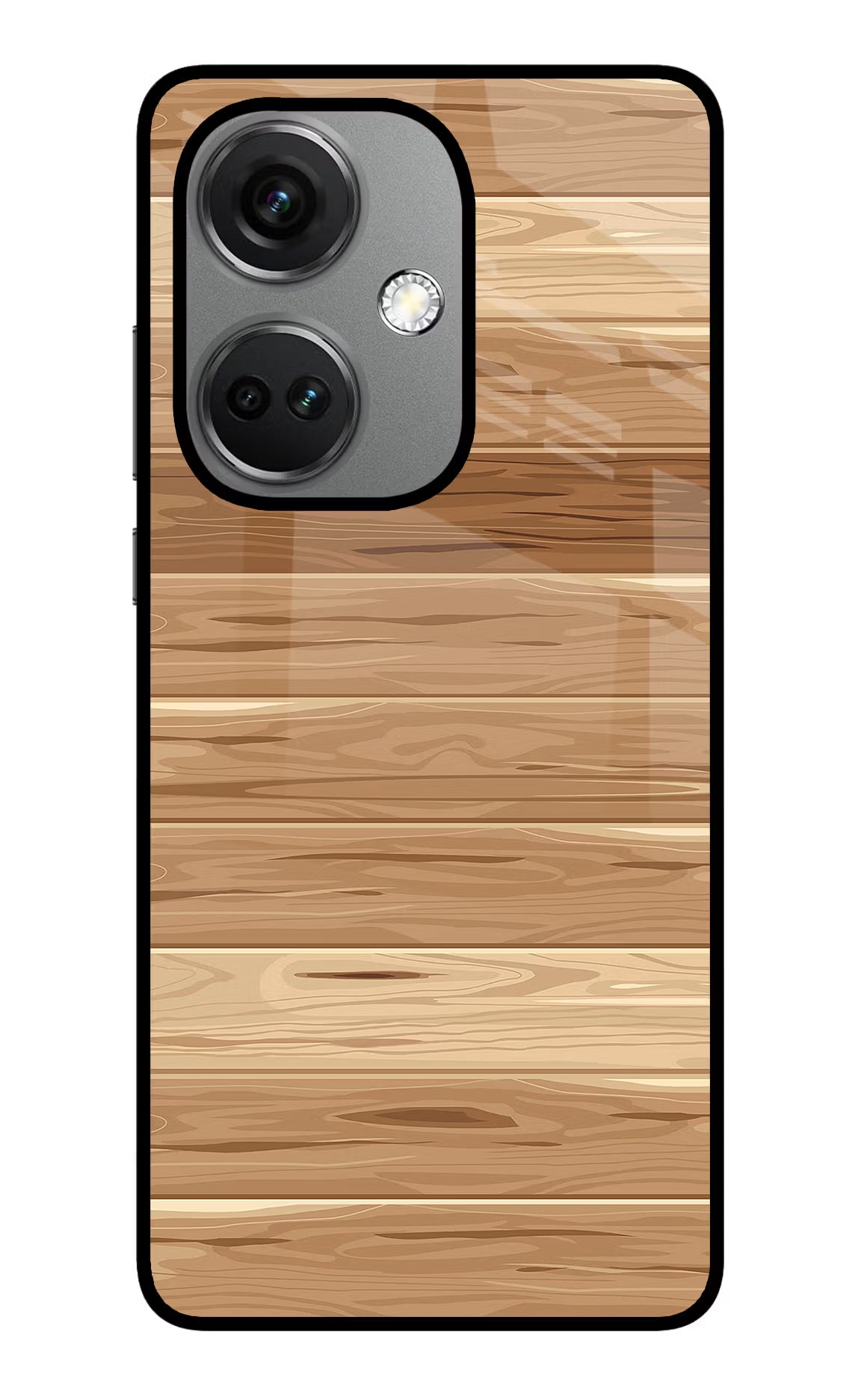 Wooden Vector OnePlus Nord CE 3 5G Glass Case Back Cover by Casekaro