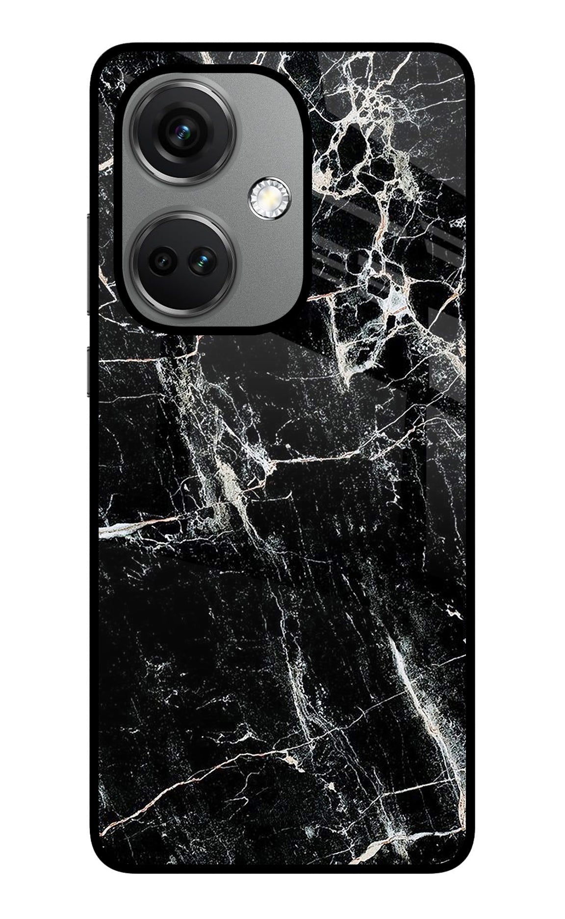 Black Marble Texture OnePlus Nord CE 3 5G Glass Case
