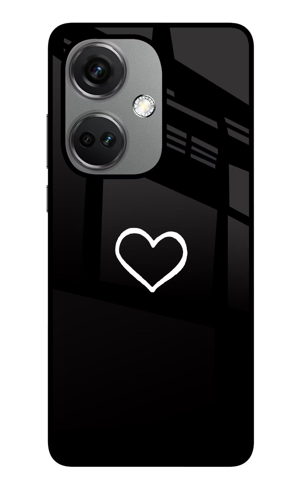 Heart OnePlus Nord CE 3 5G Glass Case Back Cover by Casekaro