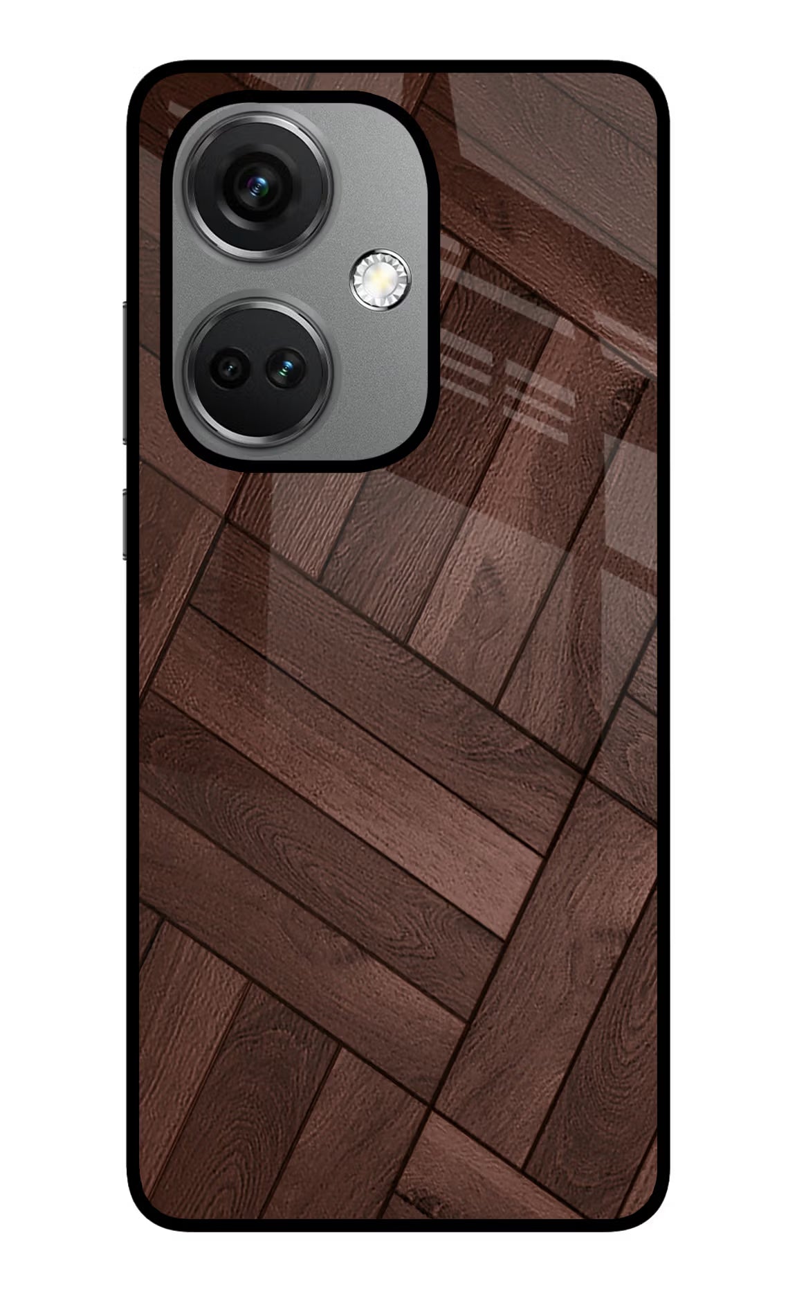Wooden Texture Design OnePlus Nord CE 3 5G Glass Case Back Cover by Casekaro
