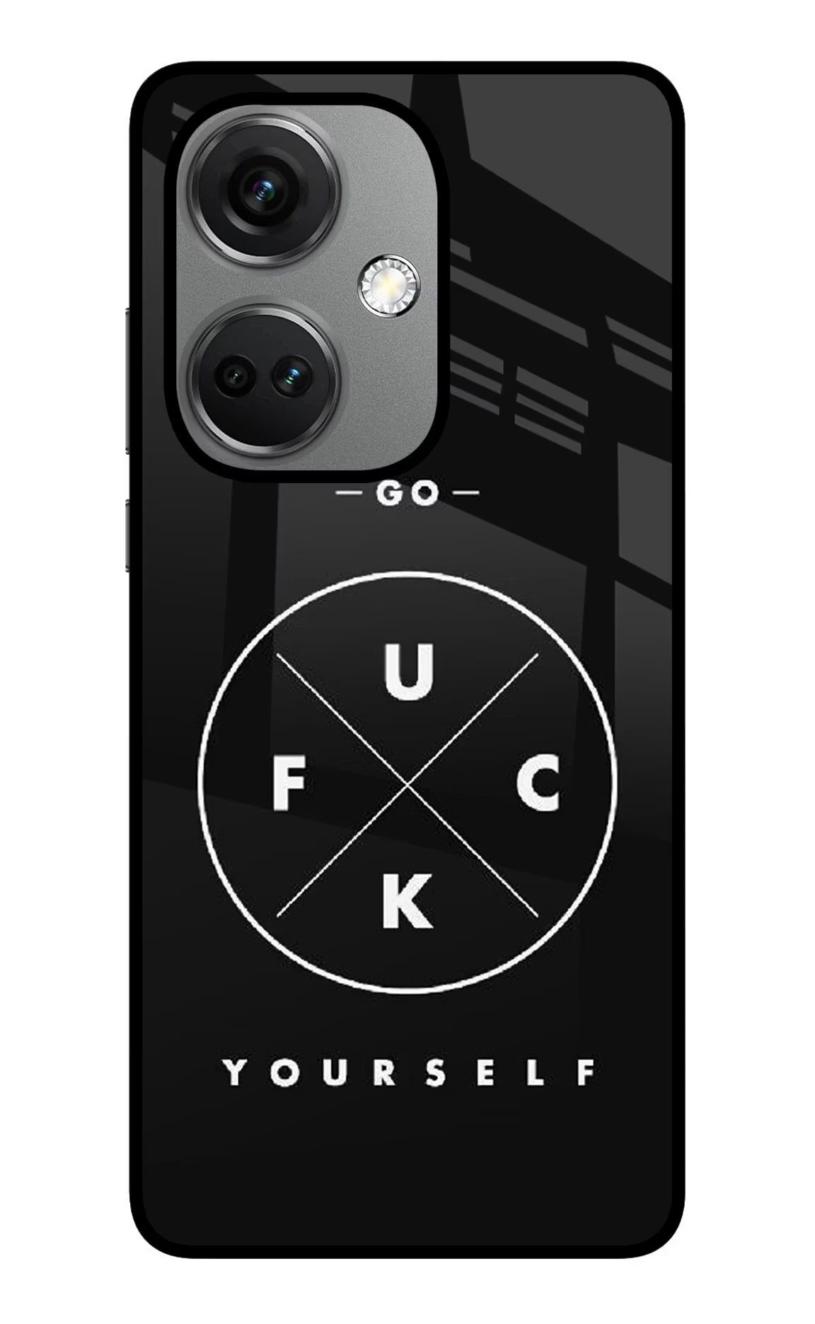 Go Fuck Yourself OnePlus Nord CE 3 5G Glass Case Back Cover by Casekaro