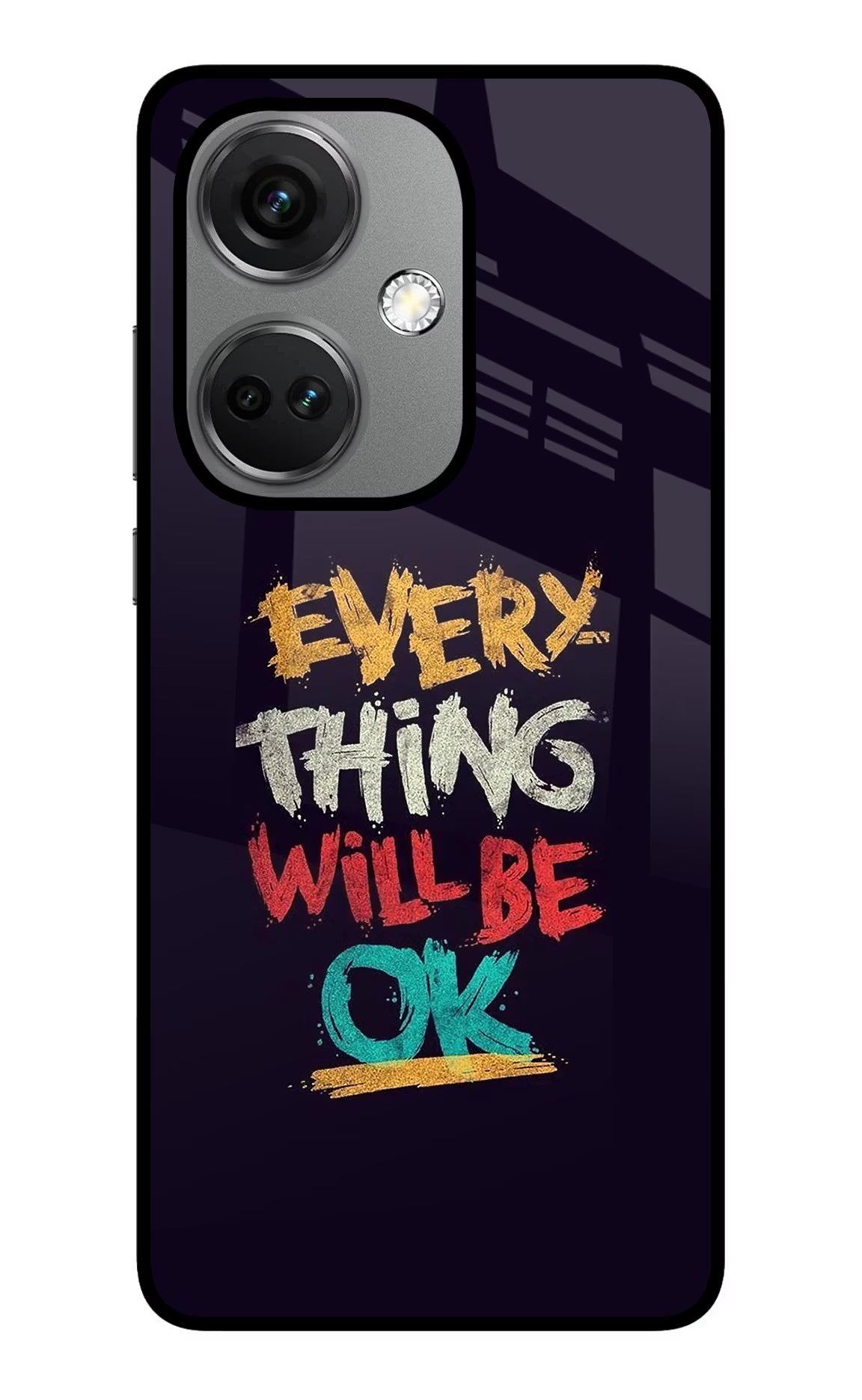 Everything Will Be Ok OnePlus Nord CE 3 5G Glass Case Back Cover by Casekaro