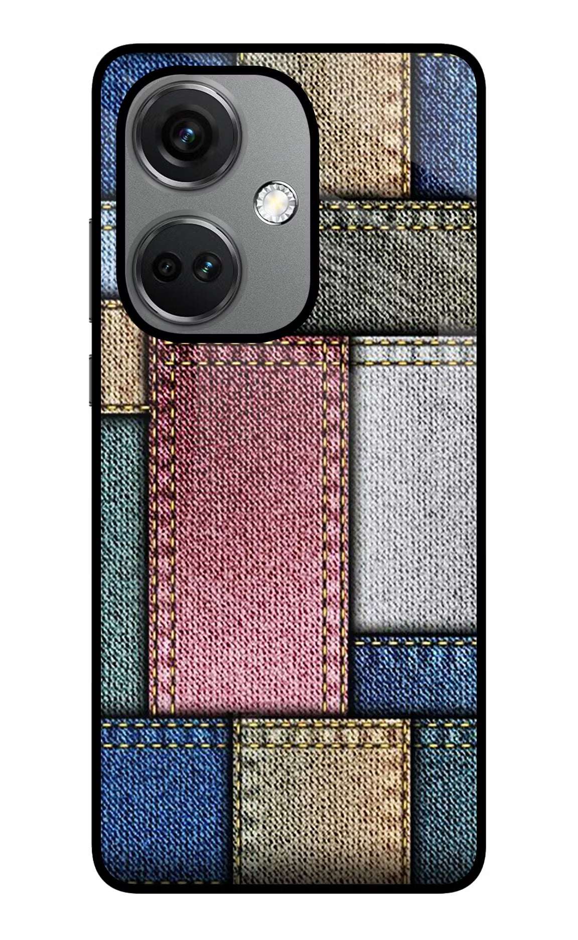 Multicolor Jeans OnePlus Nord CE 3 5G Glass Case Back Cover by Casekaro