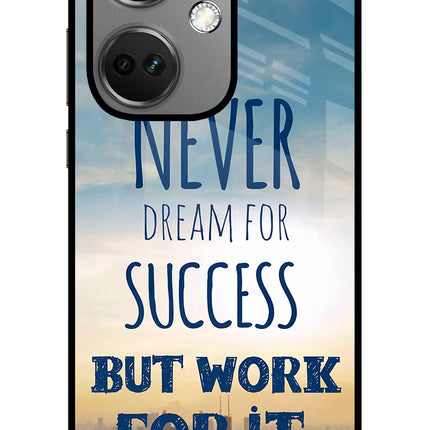 Never Dream For Success But Work For It OnePlus Nord CE 3 5G Glass Case