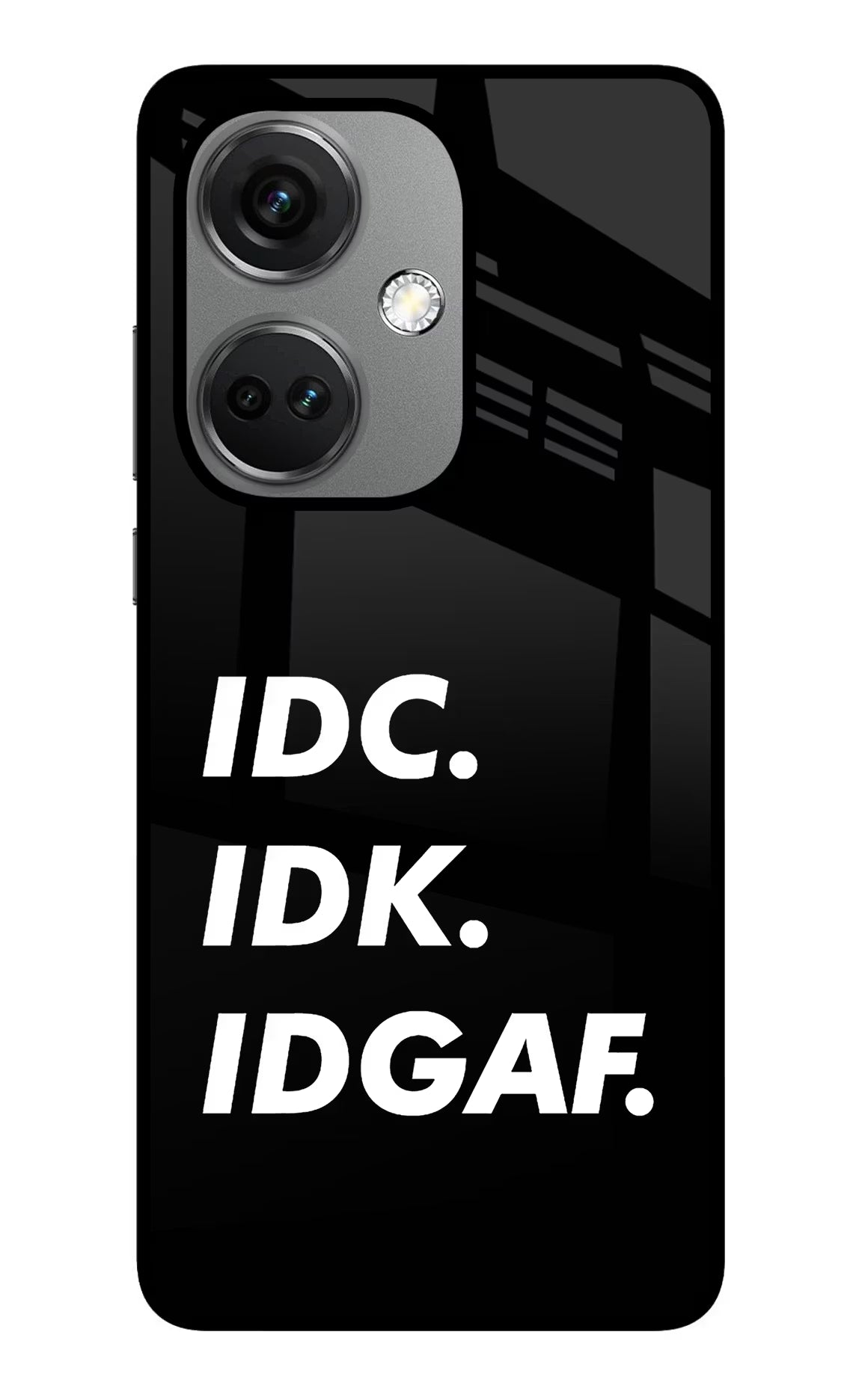 Idc Idk Idgaf OnePlus Nord CE 3 5G Glass Case Back Cover by Casekaro