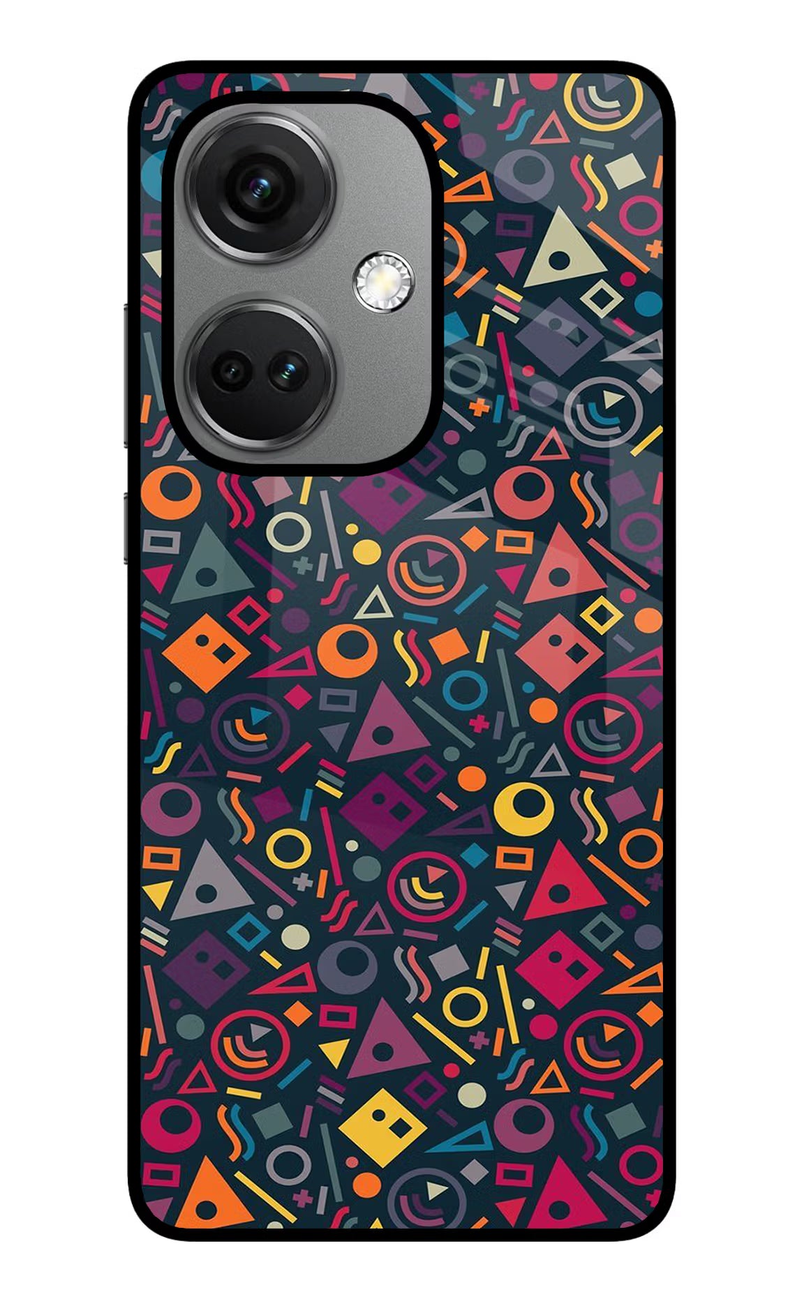 Geometric Abstract OnePlus Nord CE 3 5G Glass Case Back Cover by Casekaro