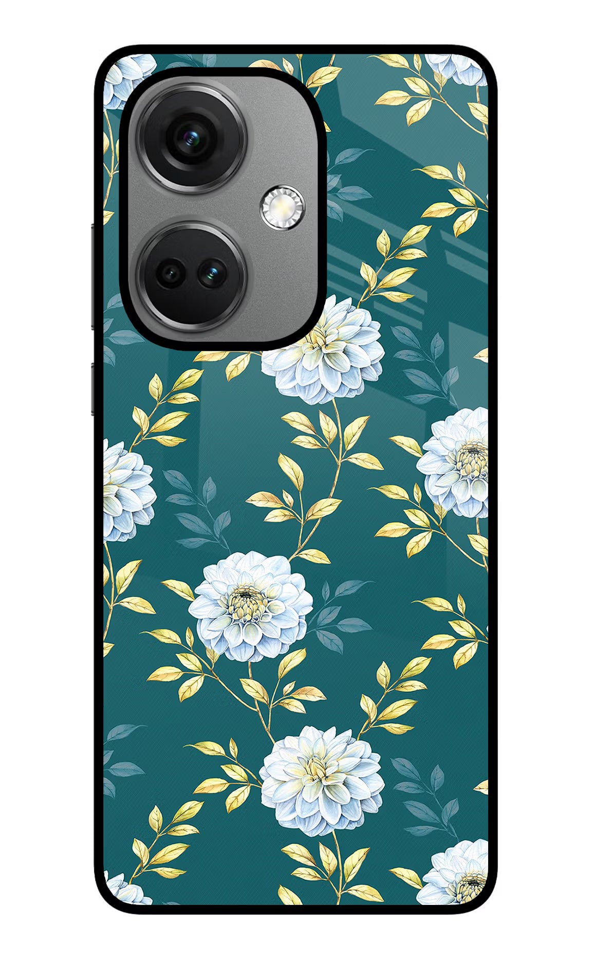 Flowers OnePlus Nord CE 3 5G Glass Case Back Cover by Casekaro