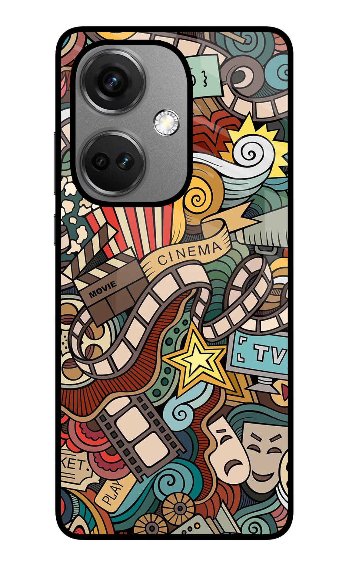 Cinema Abstract OnePlus Nord CE 3 5G Glass Case Back Cover by Casekaro