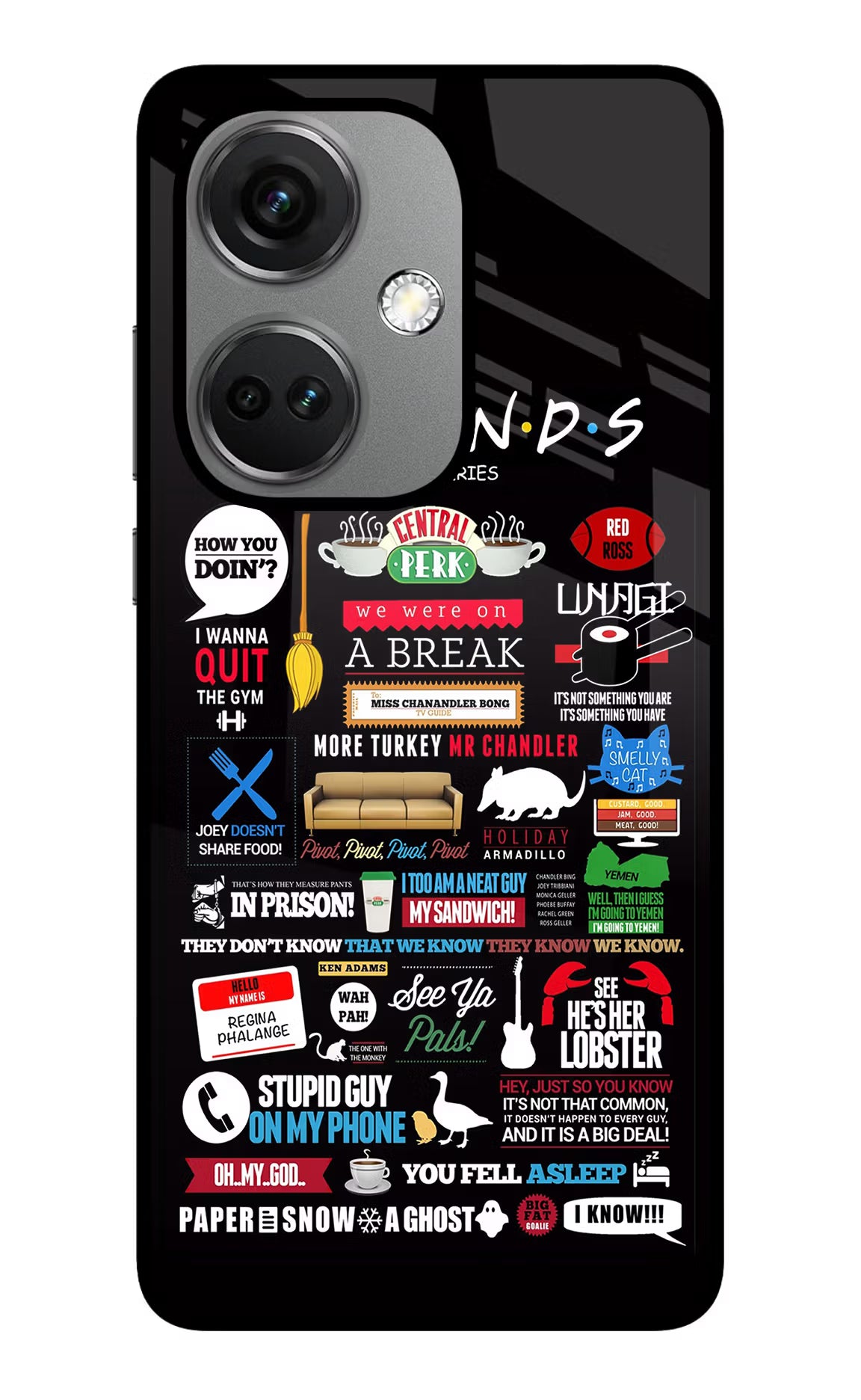 FRIENDS OnePlus Nord CE 3 5G Glass Case Back Cover by Casekaro