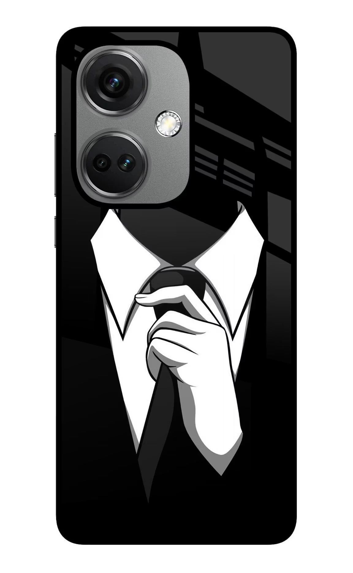 Black Tie OnePlus Nord CE 3 5G Glass Case Back Cover by Casekaro