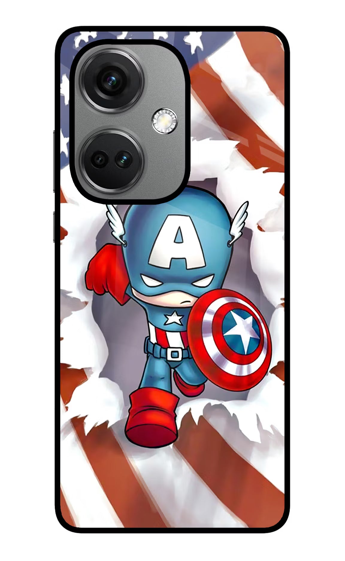 Captain America OnePlus Nord CE 3 5G Glass Case Back Cover by Casekaro