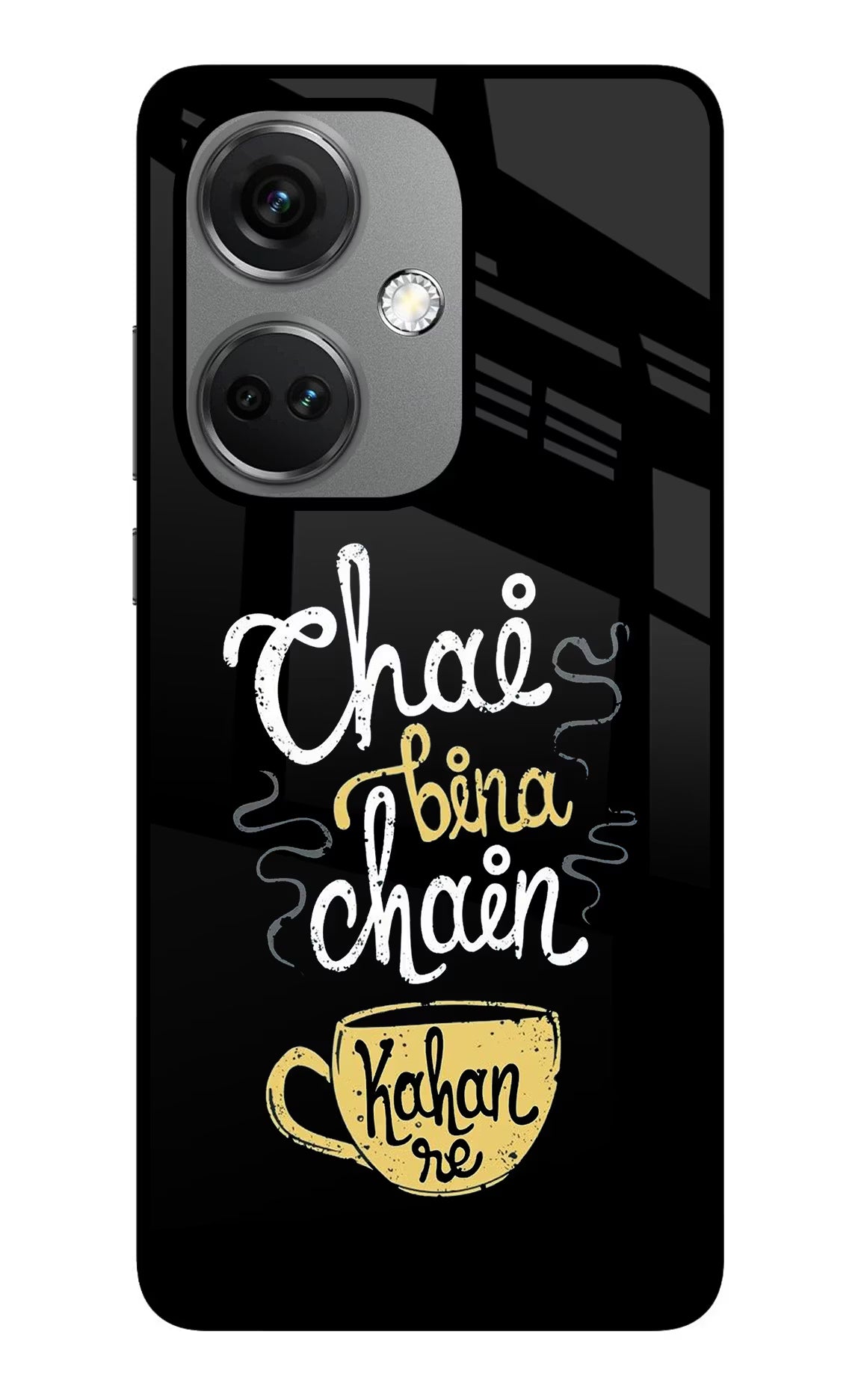 Chai Bina Chain Kaha Re OnePlus Nord CE 3 5G Glass Case Back Cover by Casekaro